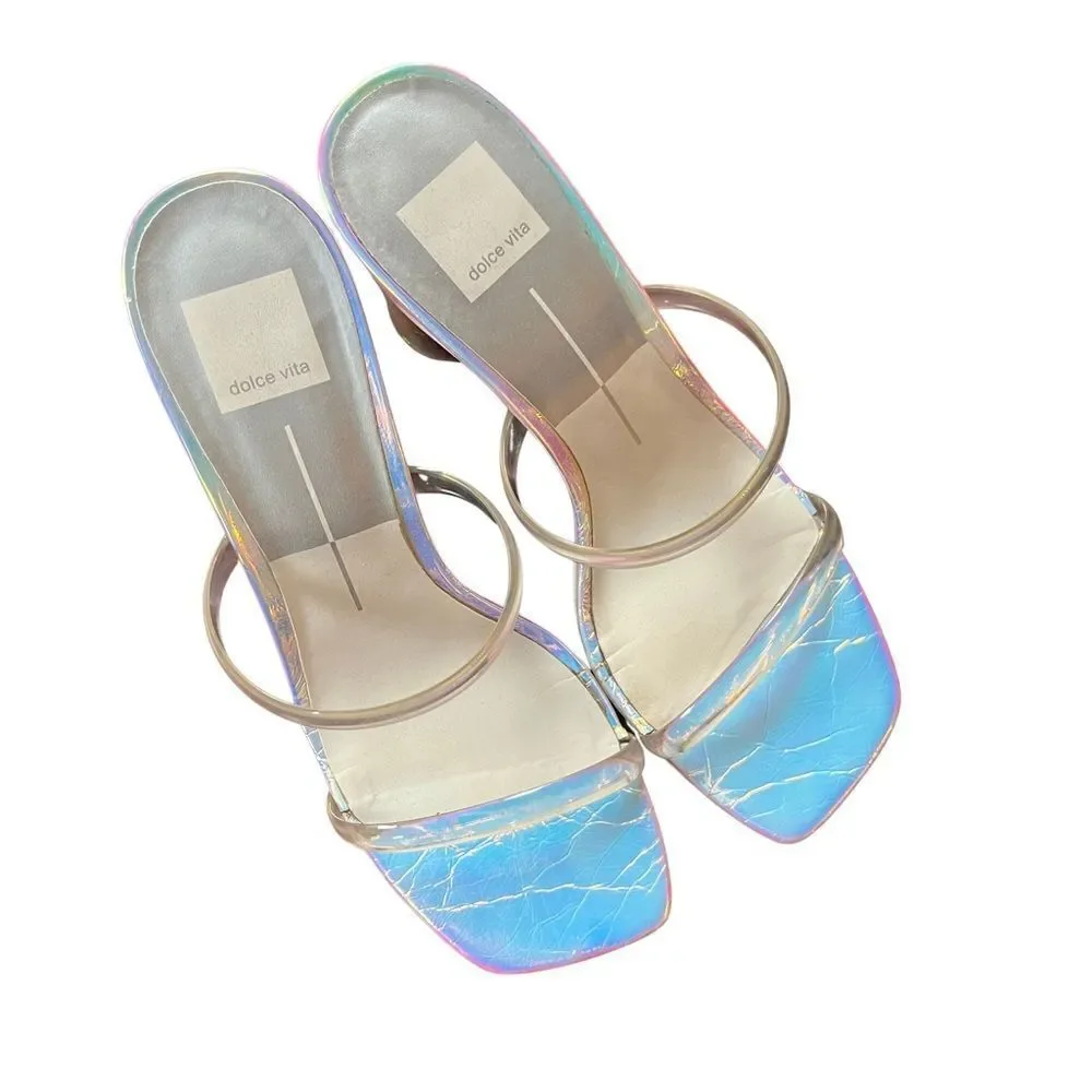 Dolce Vita Noles Iridescent round heel sandals - Picture 6 of 7